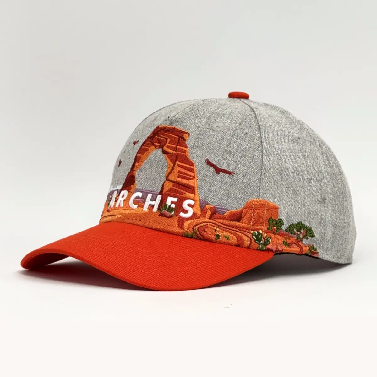 Front-left photo of embroidered Arches National Park Hat