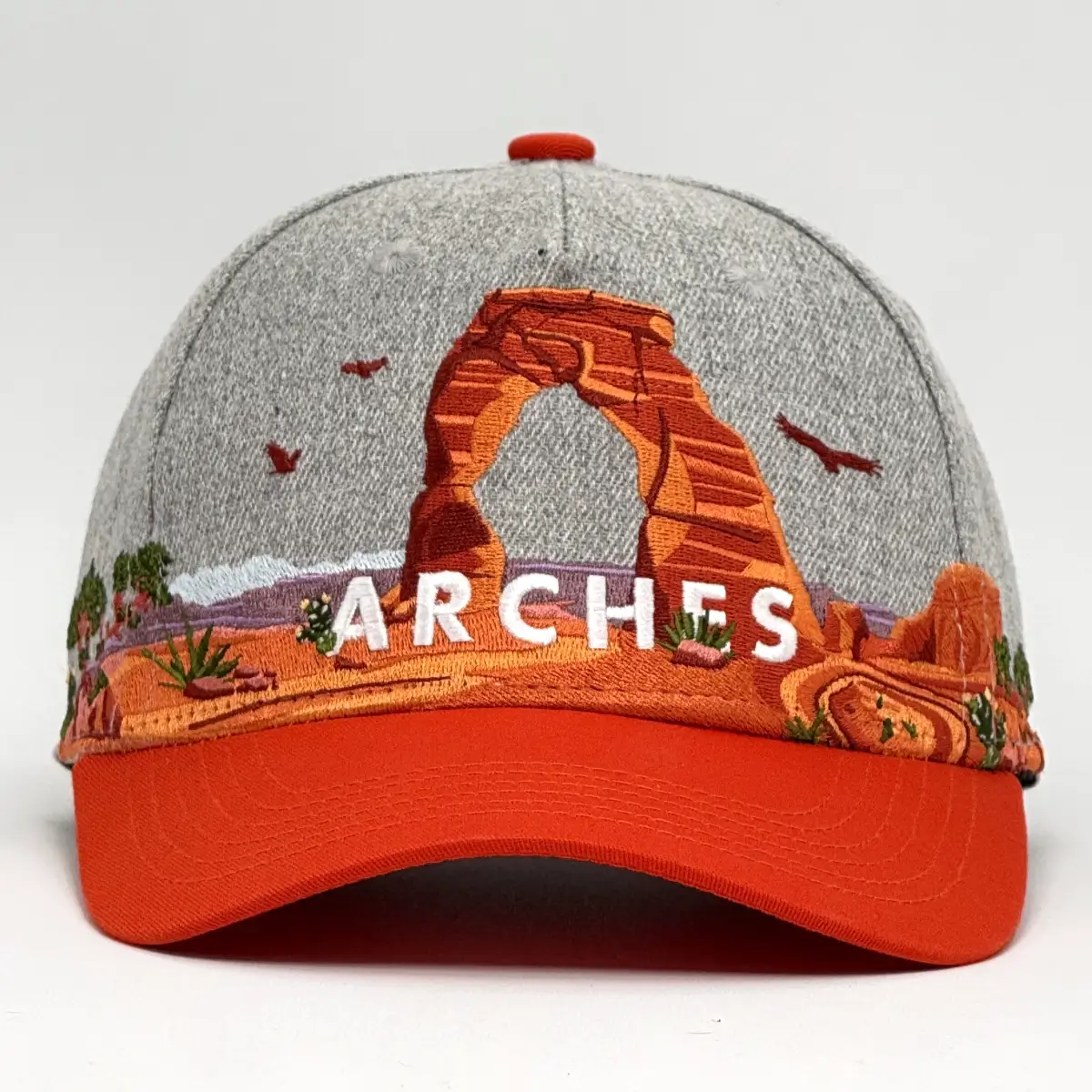 Front photo of embroidered Arches National Park Hat
