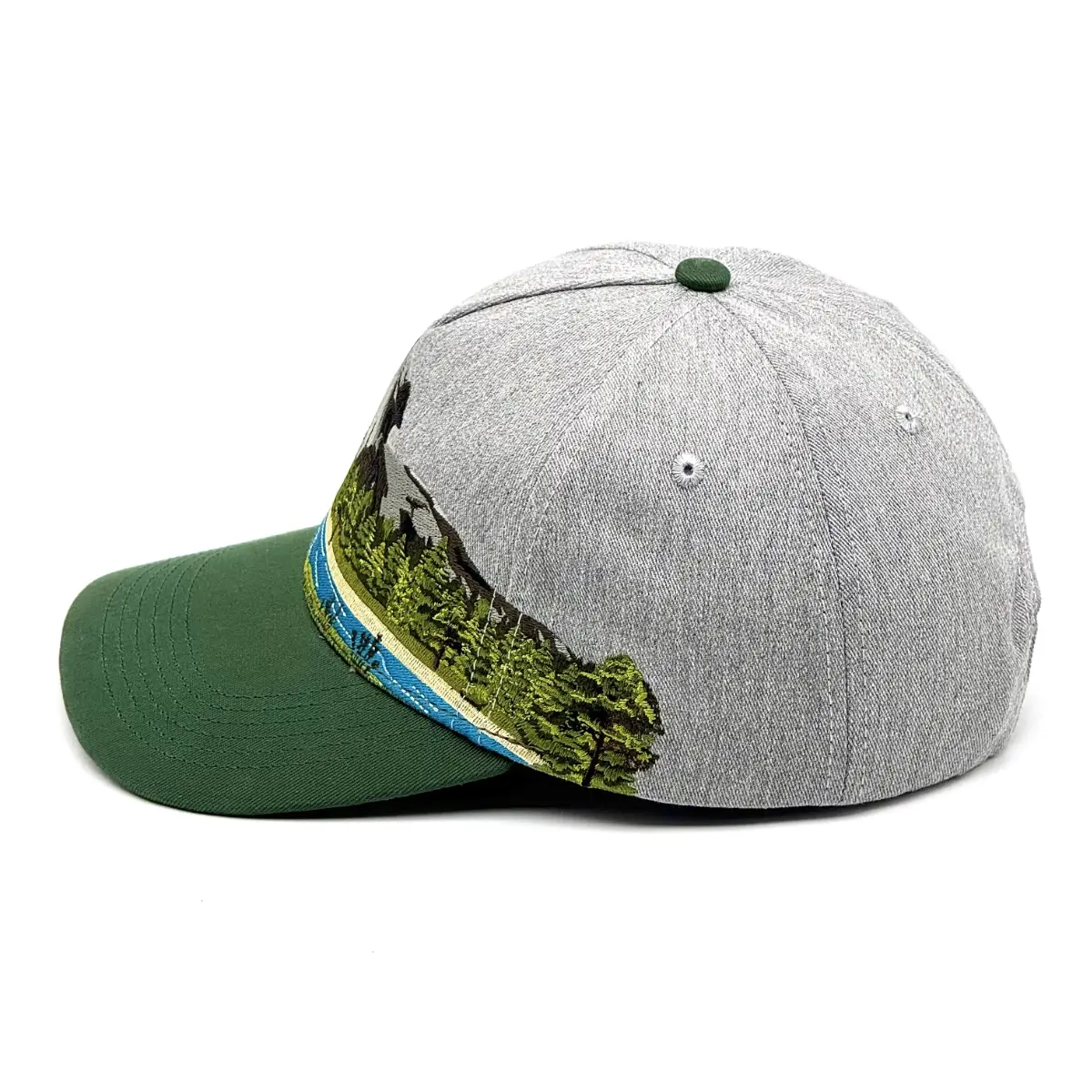 Left photo of embroidered Yosemite National Park Hat